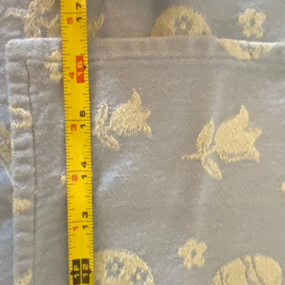 Easter Bunny Floral Tapestry Cloth Napkins Blue Yellow Spring‎ Table Decor